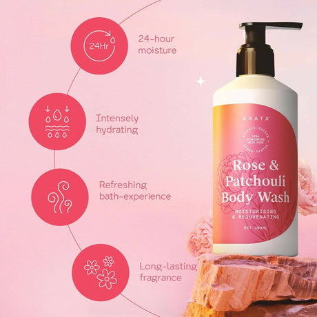 Arata Rose & Patchouli Body Wash - Vamzn#