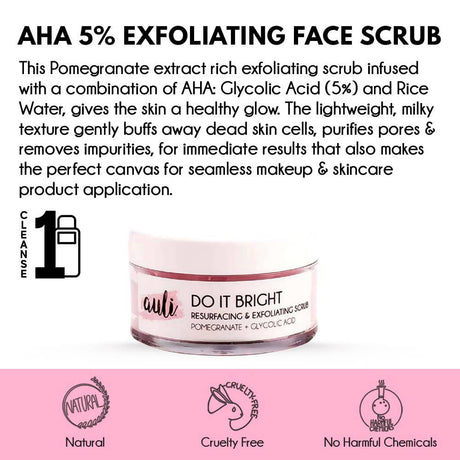 Auli Do It Bright AHA 5% Exfoliating Face Scrub - Vamzn#