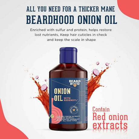 Beardhood Onion Hair Oil with Redensyl - Vamzn#