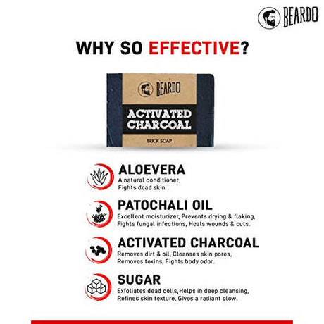 Beardo Activated Charcoal Brick Soap - Vamzn#