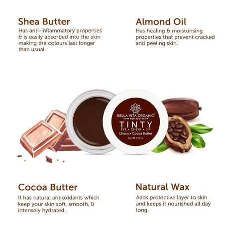 Bella Vita Organic Choco 3 in 1 Lip Tinty Blush - Vamzn#