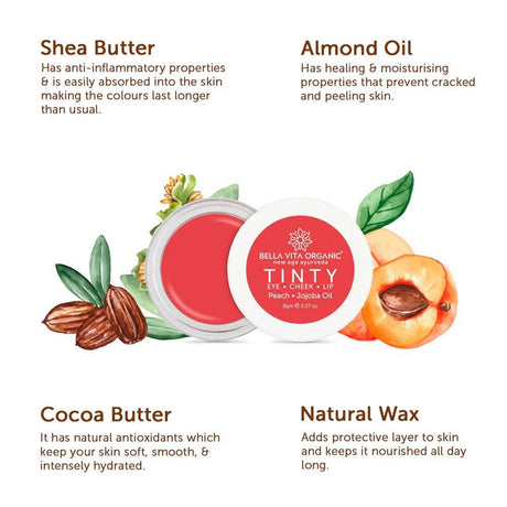 Bella Vita Organic Peach Tinty Blush 3 in 1 - Vamzn#