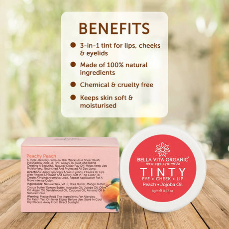 Bella Vita Organic Peach Tinty Blush 3 in 1 - Vamzn#