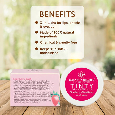 Bella Vita Organic Strawberry Tinty Blush 3 in 1 - Vamzn#