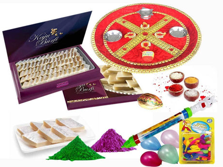 Bikanervala Holi Puja Thali With Kaju Katli - Vamzn#