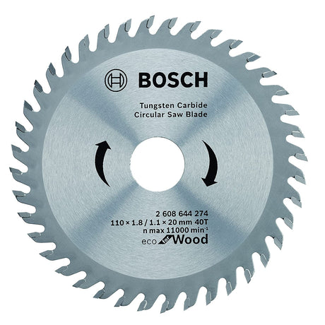 BOSCH ECO TCT BLADE 4INCH 40T 110X1.8/1.1X20MM CIRCULAR SAW BLADE - Vamzn#