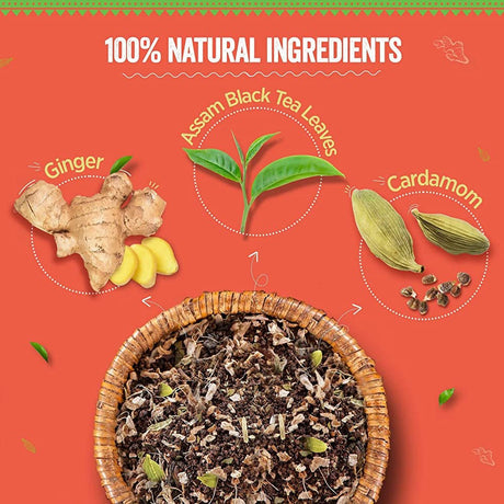 Chaayos Adrak Elaichi Tea Powder (Ginger & Cardamom) - Vamzn#