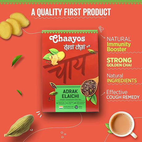 Chaayos Adrak Elaichi Tea Powder (Ginger & Cardamom) - Vamzn#