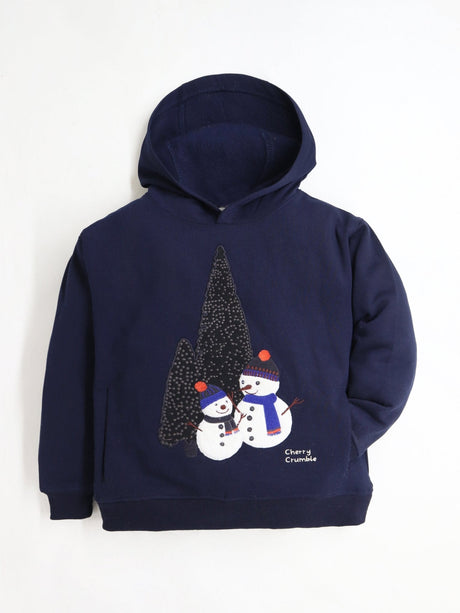 Cherry Crumble Unisex Navy Blue Solid Sweatshirt - Vamzn#